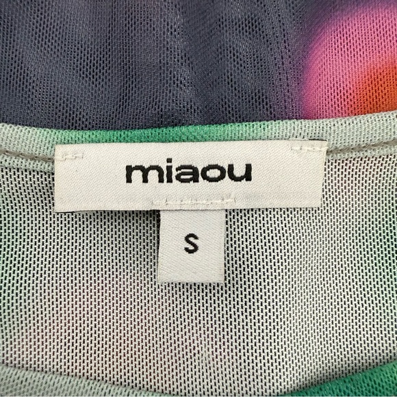 MIAOU Polka Dot PatchworkLong Sleeve Mesh Sheer T-shirt Sz S Y2K Bratz 2000’s - Picture 11 of 14